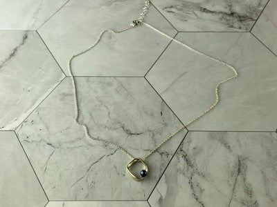 925 Sterling Silver Pearl Chain With Pendant Italy