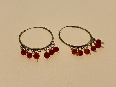 Vintage 925 Sterling Silver "East" Agate Earrings