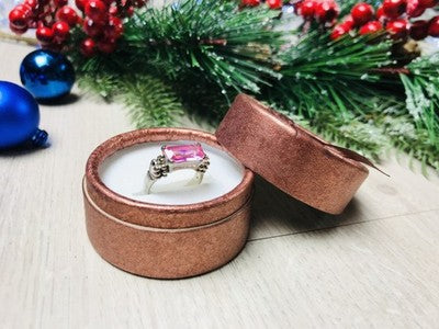 925 Sterling Silver Pink CZ Ring Size 6