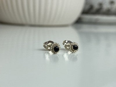 925 Sterling Silver Agate Stud Earrings