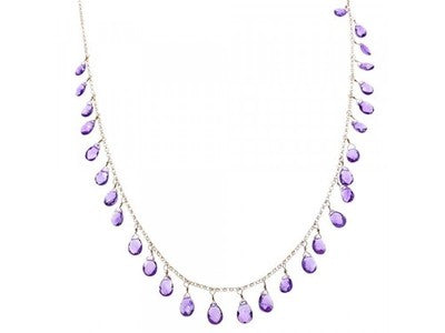 925 Sterling Silver Jewelry Glass Necklace