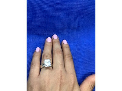 925 Sterling Silver White CZ Ring Size 6.5