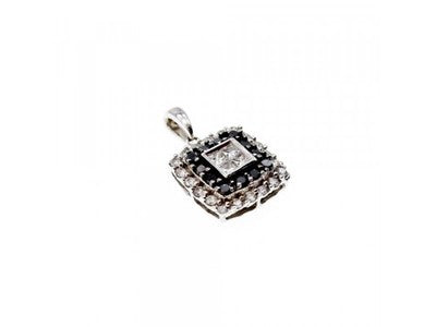 14K White Gold Sapphires & Diamonds Pendant