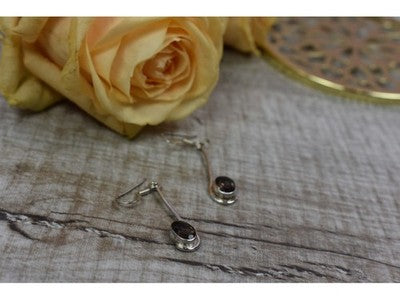925 Sterling Silver Hessonite Earrings