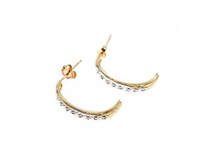 14K Yellow Gold Diamonds Earrings