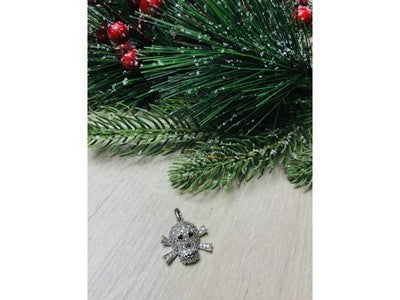 925 Sterling Silver CZ Skull Pendant