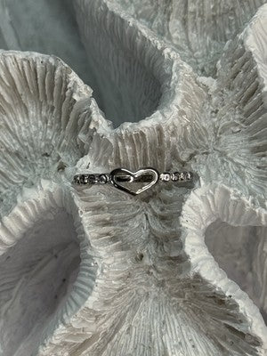 925 Sterling Silver CZ Heart Ring Size 8