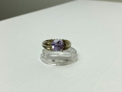 Vintage 925 Sterling Silver Amethyst Ring Size 11.75