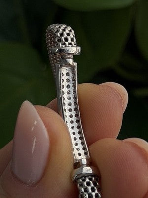 Italy Elegant 925 Sterling Silver White Colorless Topaz Bracelet 7