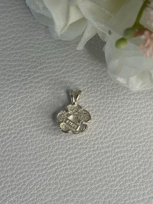 925 Sterling Silver Flower Pendant Length 0.60 Inch