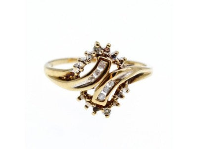 10K Yellow Gold Diamonds Ring Size 7.5
