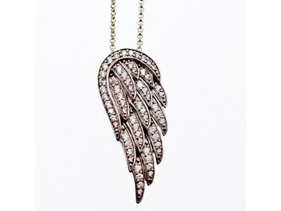 925 Sterling Silver CZ "Angel Wing" Chain With Pendant