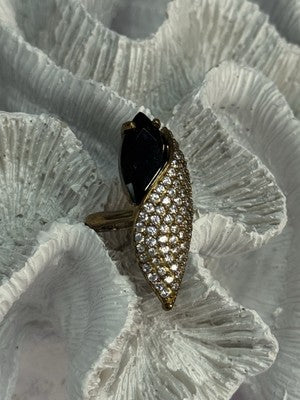 925 Sterling Silver Alpanite & CZ Ring Size 7 Length 1.45 Inch