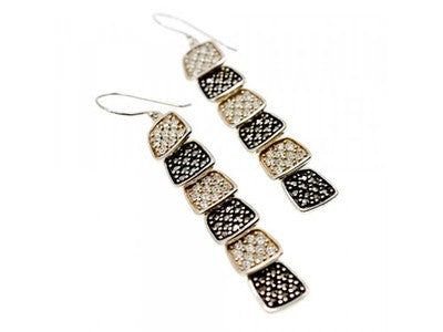 925 Sterling Silver CZ & Marcasites Earrings