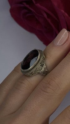 Vintage 925 Sterling Silver Purple Amethyst Ring Size 4.5