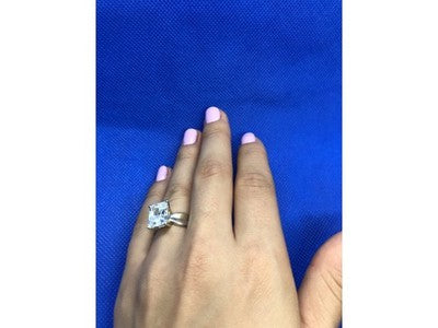 925 Sterling Silver White CZ Ring Size 6.5
