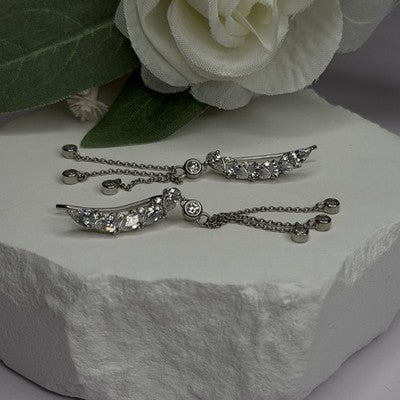 Ear Climbers Ear Crawlers 925 Sterling Silver Cz Earrings