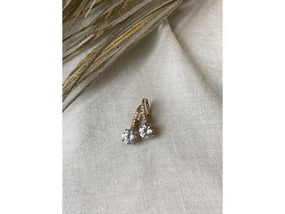 925 Sterling Silver Gold Plated CZ Earrings