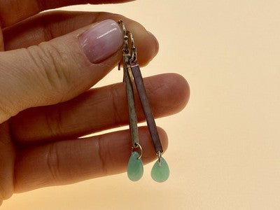 925 Sterling Silver Turquoise Agate Earrings