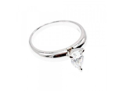 925 Sterling Silver CZ "Drop" Ring Size 7