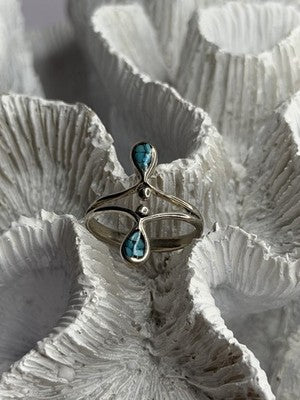 925 Sterling Silver Turquoise Ring Size 6.5