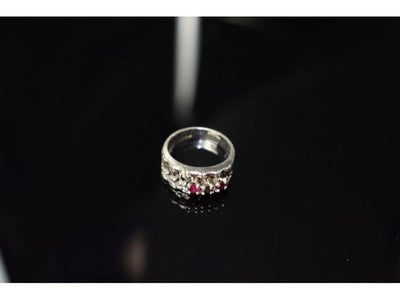 925 Sterling Silver Pink Topaz & Amethyst Ring Size 6.5