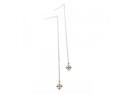 925 Sterling Silver Marcasites Threader Earrings