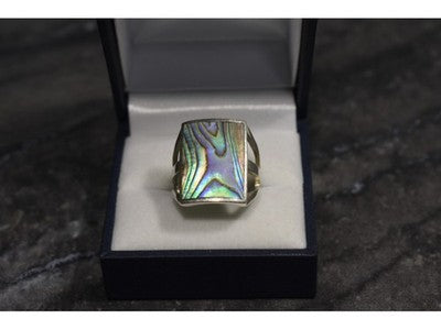 925 Sterling Silver Haliotis Ring Size 10