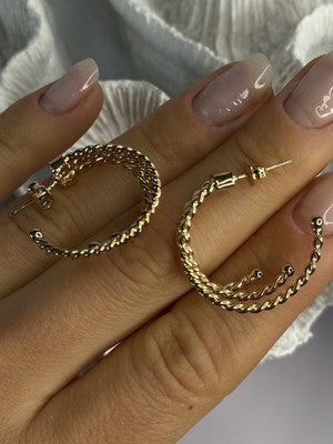 Gold Plated Earrings Length 1 Inch
