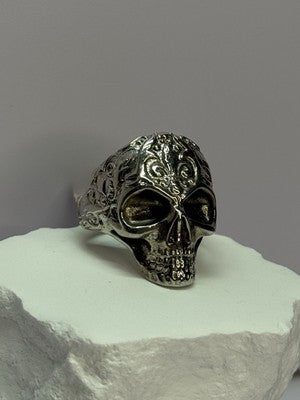 925 Sterling Silver Skull Custom Ring Size 8