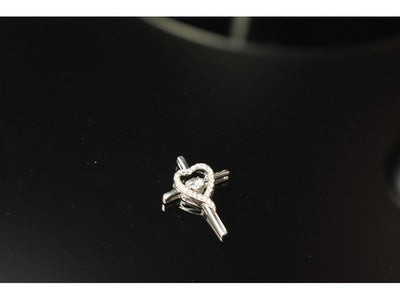 925 Sterling Silver CZ "Heart" Pendant-Cross Japan