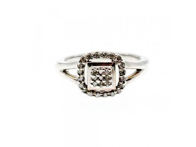 925 Sterling Silver White Sapphires Ring Size 5.5