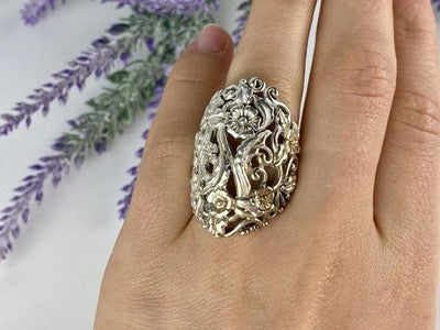 Vintage 925 Sterling Silver Ring Size 7.5