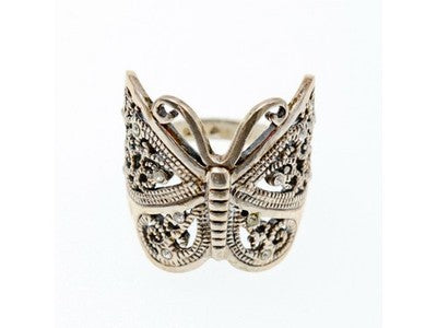 925 Sterling Silver CZ "Butterfly" Ring Size 7