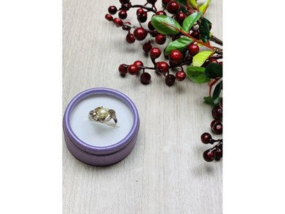925 Sterling Silver Pearl Ring Size 8