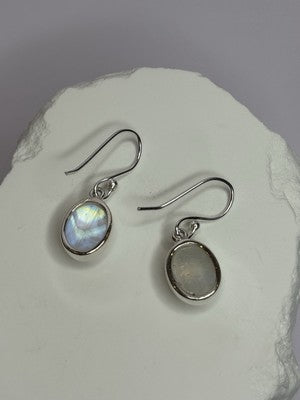 925 Sterling Silver Moonstone Earrings Length 1.1 Inch