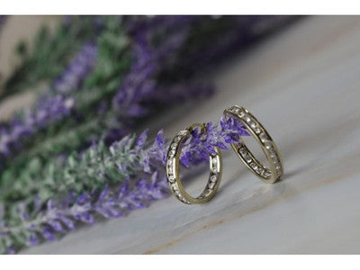 925 Sterling Silver Gold Plated CZ Earrings