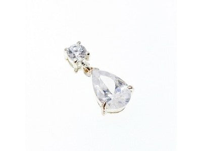 925 Sterling Silver CZ "Drop" Pendant