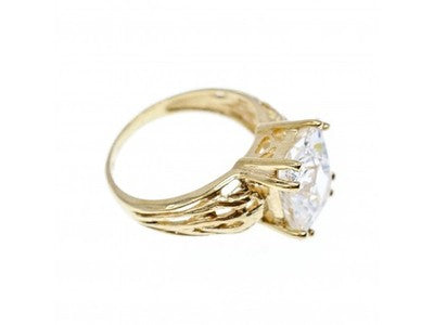 10K Yellow Gold CZ Ring Size 6.5 UTC