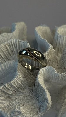 Vintage 925 Sterling Silver & 10K yellow Gold Rope Twist Ring Size 8.5