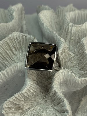 925 Sterling Silver Brown Tourmaline Ring Size 7