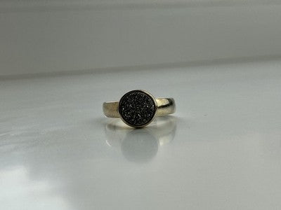 925 Sterling Silver Pyrite Ring Size 5.5