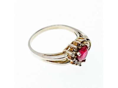 925 Sterling Silver Spinel "Heart" Ring Size 9