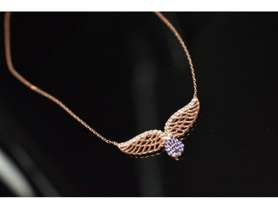 925 Sterling Silver Gold Plated CZ Necklace Turkey