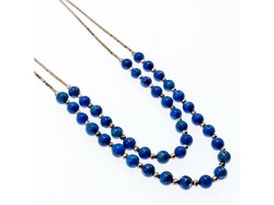 925 Sterling Silver Blue Agate Necklace