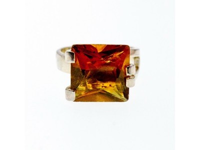 Vintage 925 Sterling Silver Heliodor Ring Size 6.75