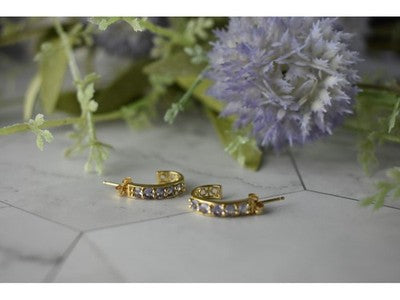 14K Yellow Gold Tanzanite Earrings