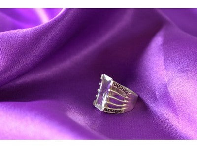 925 Sterling Silver CZ & Marcasites Ring Size 6.5
