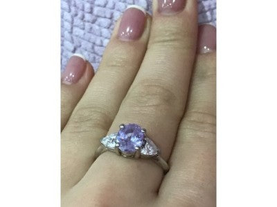 925 Sterling Silver CZ Ring Size 8