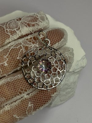 925 Sterling Silver Alexandrite Pendant Length 1.8 Inch